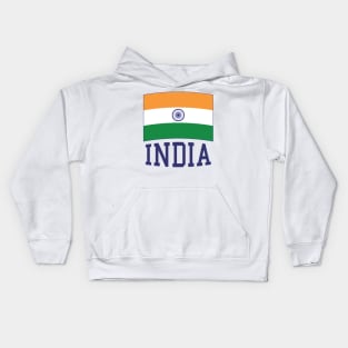 India Flag in Tricolor with Ashoka Chakra Desi Indian Kids Hoodie